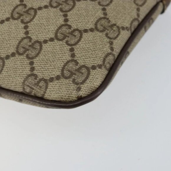 GUCCI GG Supreme Web Sherry Line Bag PVC Beige Gold - Picture 10 of 15